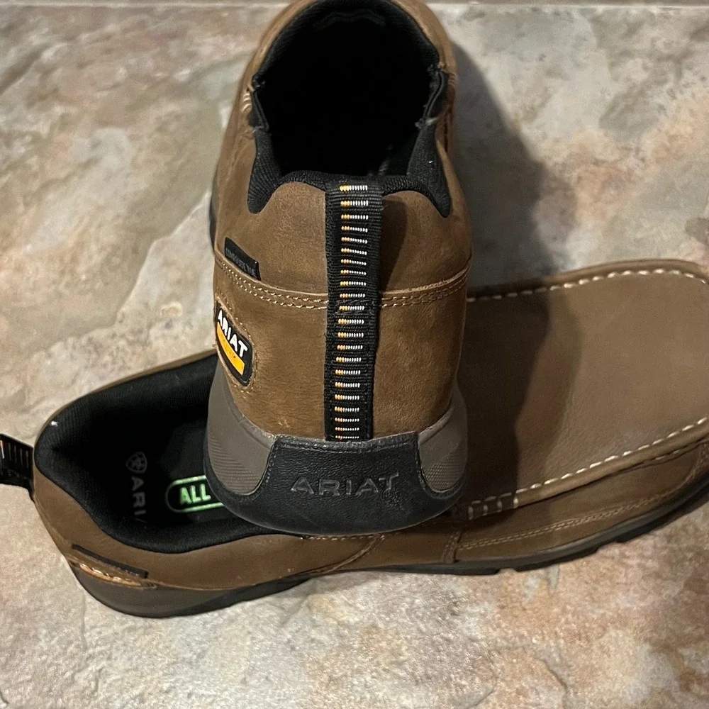 Ariat Men's Edge LTE Slip-On Composite Toe Work Shoes  Brown Size 12 EE Wide